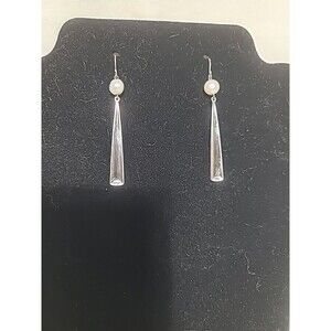 RLM 925 Pearl Drop Down Sterling Silver 2 1/2” Earrings